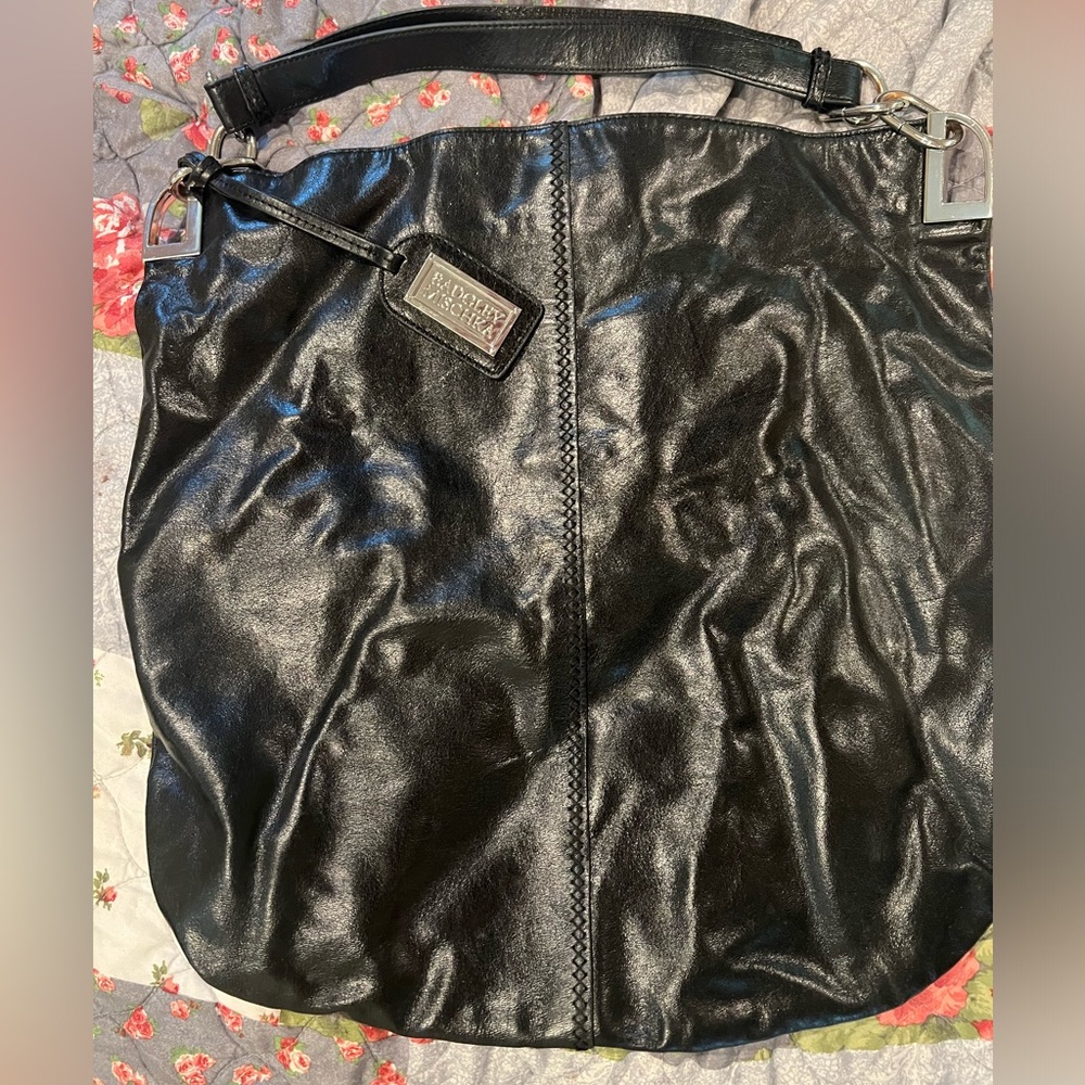 Black Leather Badgley Mischka Bag